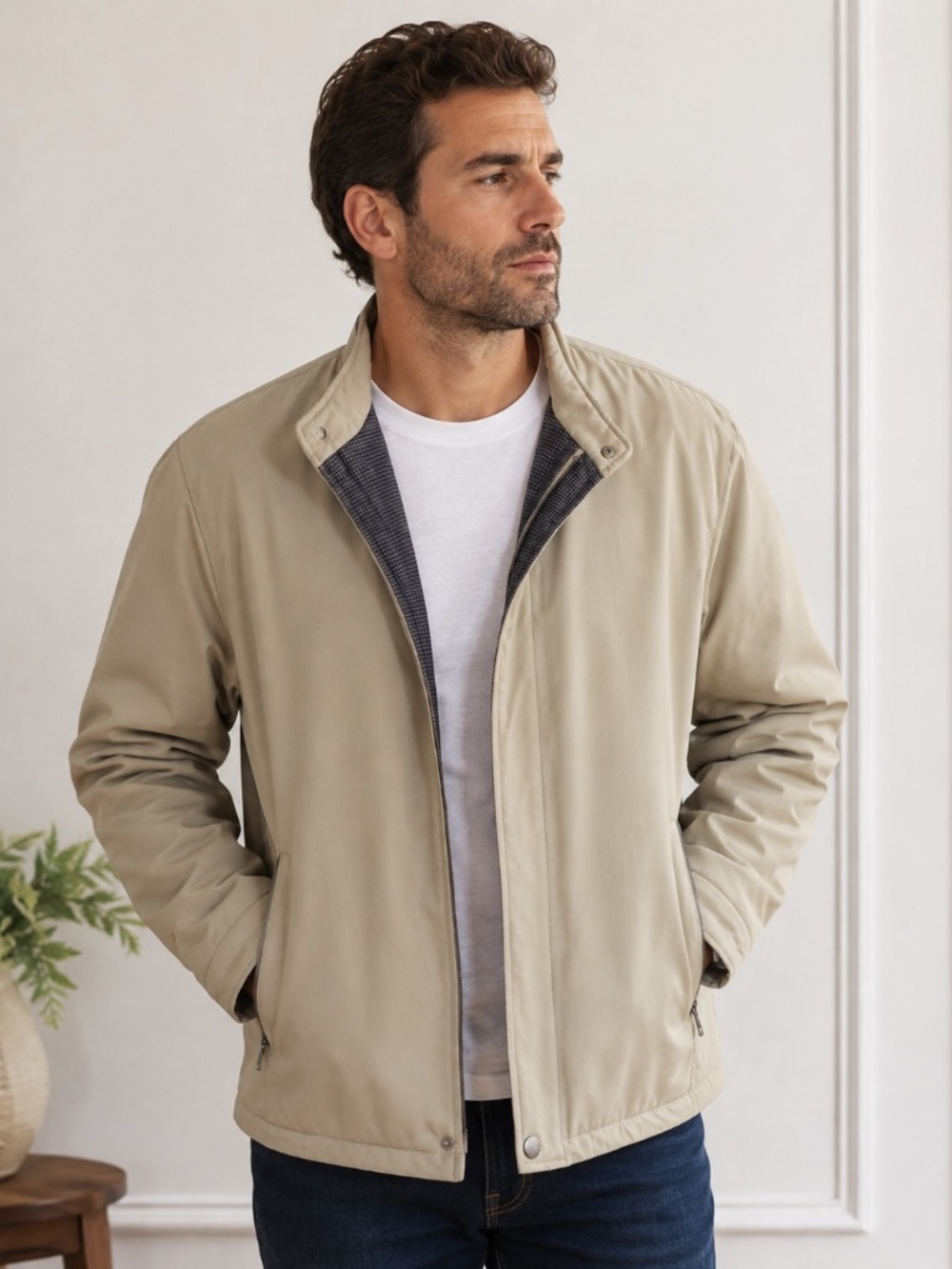 PB Pierre Balmain Men’s XL Beige Lightweight Jacket